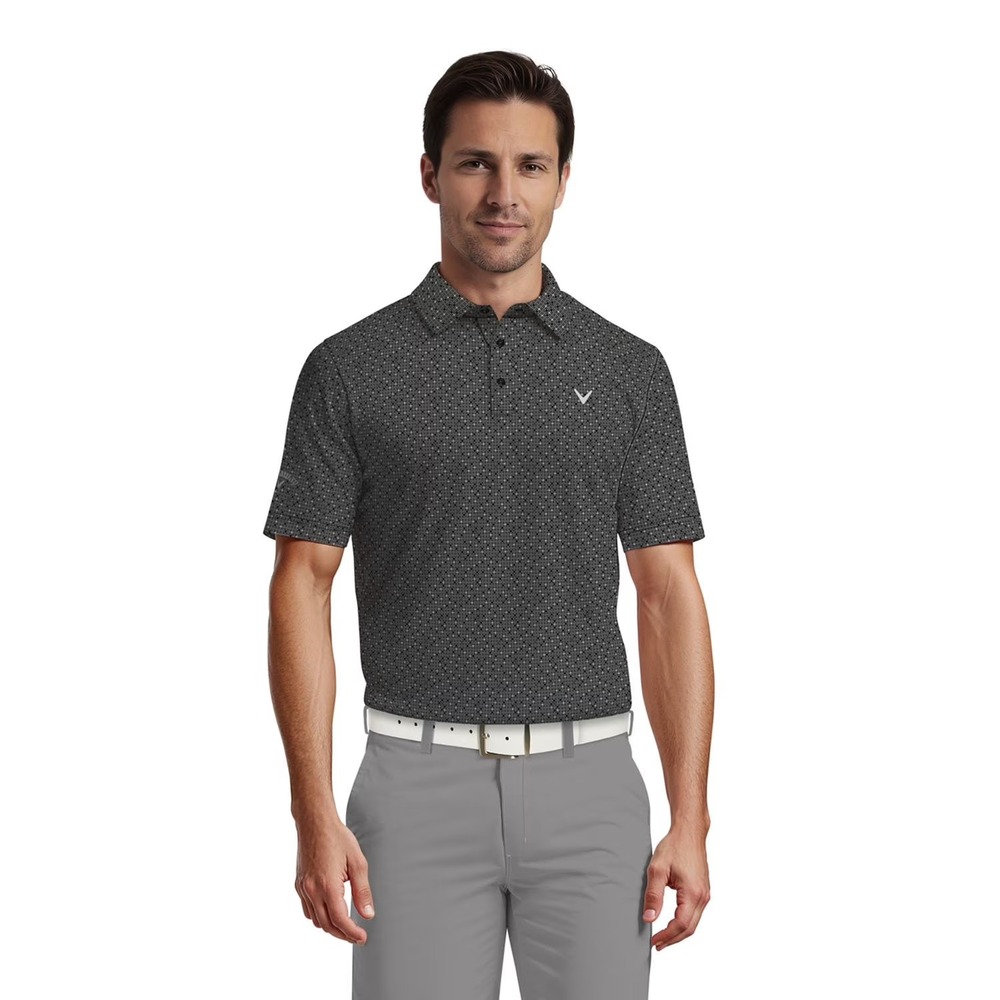 Callaway Mens Performance Stretch Polo Shirt Black Size L Regular Fit NWT